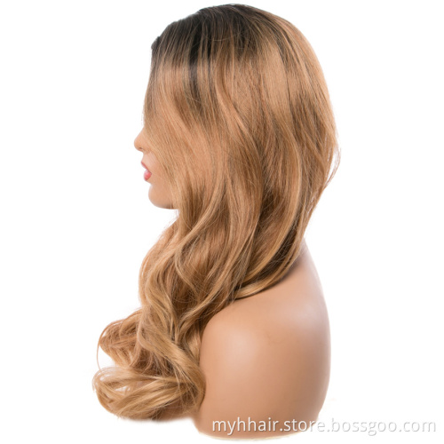 Body Wave Wigs Black Golden Middle Part Cosplay Synthetic Wigs For Women Long Hair Wigs hair Mix Aliexpress Hair Ombre